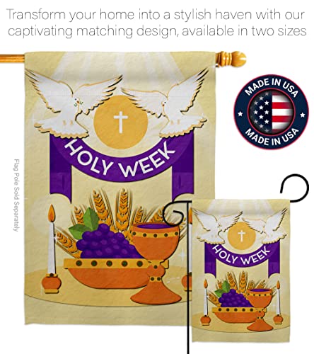 Holy Week Garden Flag Religious Faith Hope Grace Peace Dove Christian Religion Easter House Decoration Banner Small Yard Gift Double-Sided, Made in USA