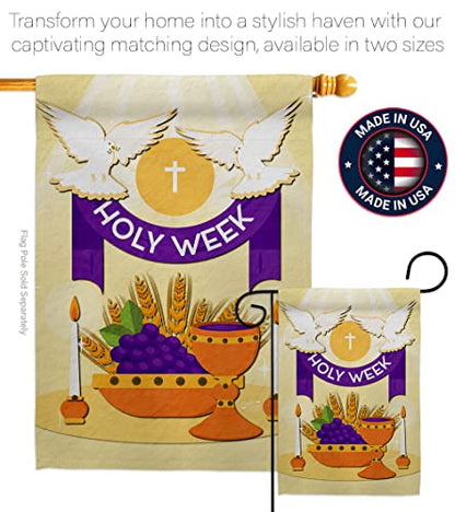 Holy Week Garden Flag Religious Faith Hope Grace Peace Dove Christian Religion Easter House Decoration Banner Small Yard Gift Double-Sided, Made in USA