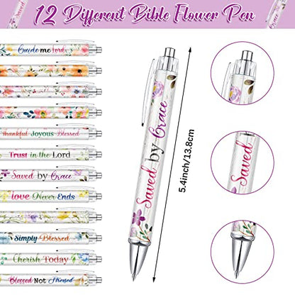 Colarr 24 Pcs Christian Women Gifts Bible Pens Notebooks, Floral - style: Floral