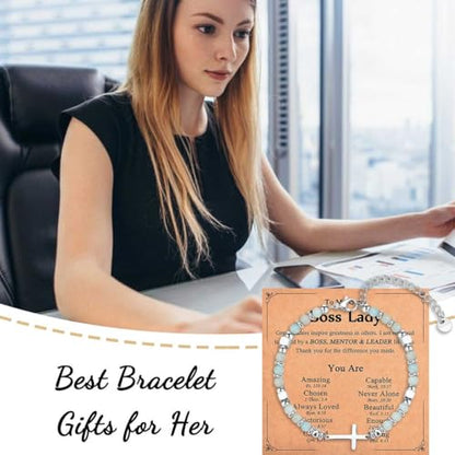 Religious Cross Bracelet for Women Girls, Christian Gifts - color: Boss Lady