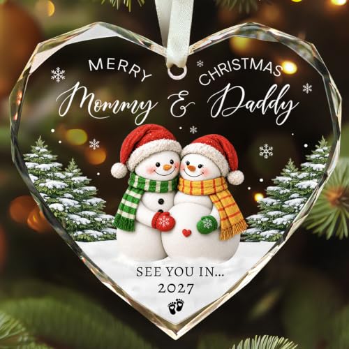 Gifts for Expecting Parents, Gifts for Pregnant Women - Mom Dad Ornament - color: Mom Dad