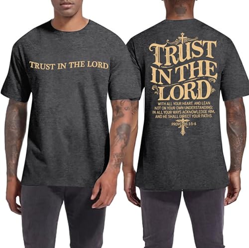 Mens Christian Graphic TShirt Jesus Faith Bible Verse Inspirational Tee - color: Grey, size: XX-Large