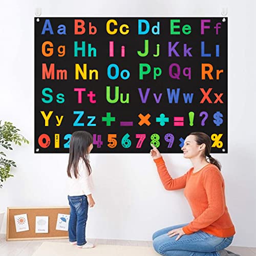 WATINC ABC Learning Felt Board Set - 151Pcs Flannel Math Symbols Kit