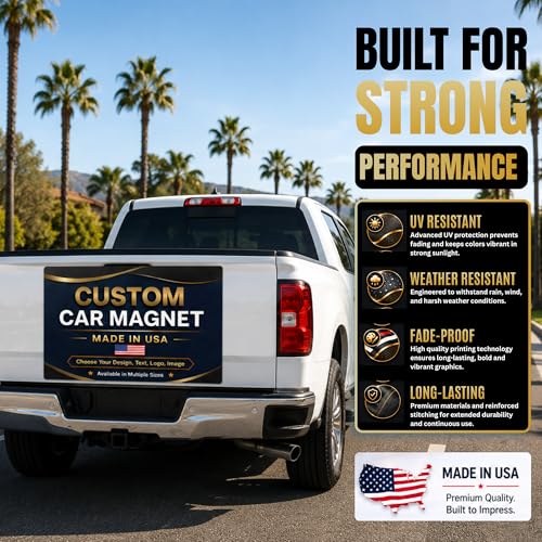 custom die cut magnets for cars outside - BCB vehicle magnets Printed in USA - color: Magnetic Car Sheet