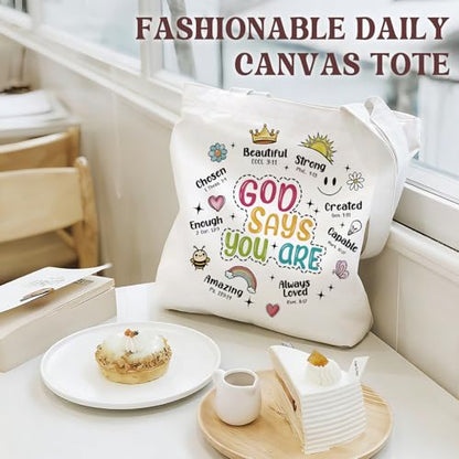 Bible Tote Bags Cute Christian Preppy Canvas Tote Bag Christian Gifts for Women Reusable Shopping Bags(Parent) - color: Bible-12