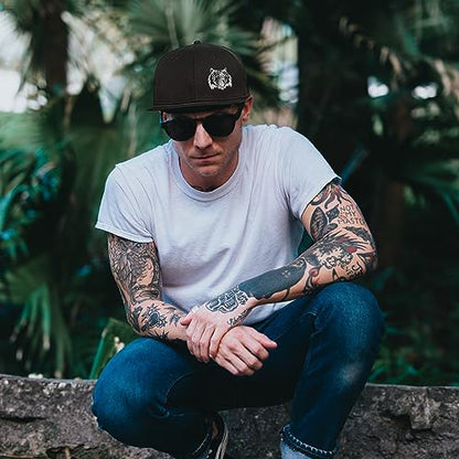 Chef Hat Flat Bill Hats for Men Funny Double Knives Kitchen Adjustable Baseball Cap Snapback Hat for Women - color: Tiger