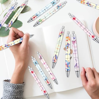 Wxiben Christian Butterfly Ballpoint Pens - 24PCS Bible Verse Inspirational Quotes Pens Set Religious Flower Butterfly Smooth Writing Gifts for Women Coworker Teacher Office School Supplies - color: Christian Butterfly Themed