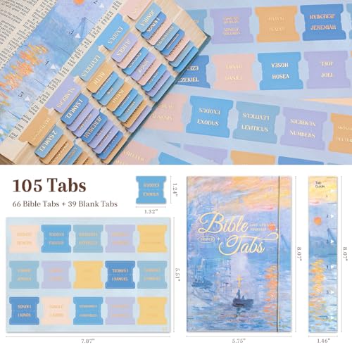 Bible Tabs, Impression Sunrise Theme, 66 Gold Foil + 39 Blank Labels - style: Gold Foil Sunrise
