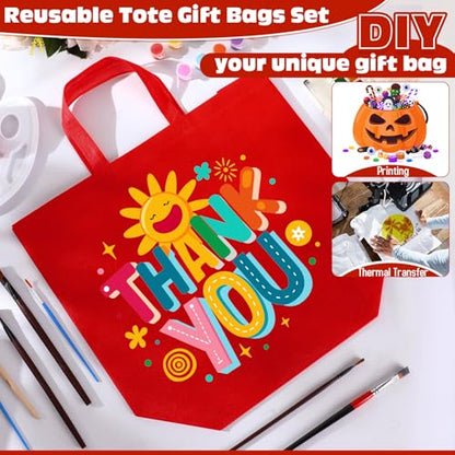 Windyun 100 Pcs Reusable Grocery Bags Large Shopping Tote Bulk, Red - color: Red