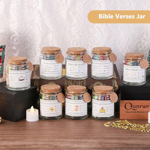 Prayer Cards Bible Verse Jar,Spiritual Christian Baptism Confirmation Gifts - style: NIV Bible Jar of Self-Growth