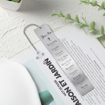 Christian Metal Bible Bookmark, Inspirational You are Scripture Book Mark - style: Christian, You Are