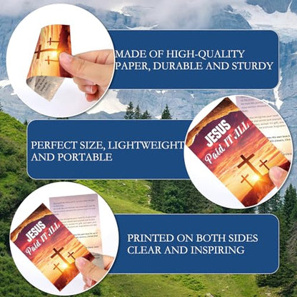 Gospel Tract Card Plan of Salvation 240 Pcs Christian Inspirational Plan of Salvation Cards Pocket Holy Postcard Bible Verse Bookmark Prayer Gift for Women Men Party Church Evangelism - color: Christian Inspirational