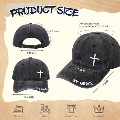 6/12 Pack Christian Hats Bulk for Men Women - style: Cross 1