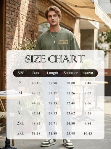 Eatbook Christian Shirts for Men Women Jesus Faith Oversized Acid Wash Tops - color: Armygreen, size: Medium