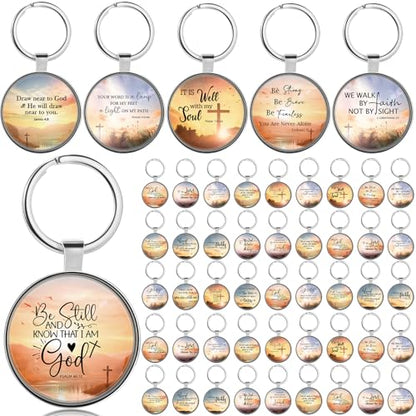 Ferreve Christian Keychain Bulk Mini Bible Verse Keychain