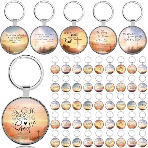Ferreve Christian Keychain Bulk Mini Bible Verse Keychain