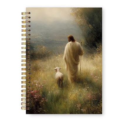 Christian Jesus Leaves The 99 Notebook, Christian Gifts, Bible Prayer Journal for Women, Jesus and The Lost Sheep Religious Hardcover Notebook Journal for Work Study 5.5x8.3 in - color: Jesus