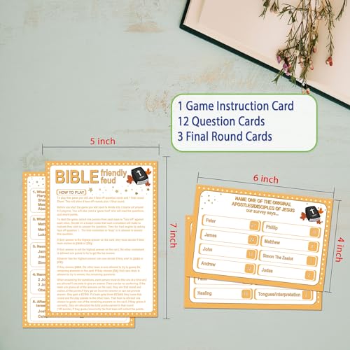 Bible Family Feud Game, Christian Card Game, Church Party Games, Bible Trivia Questions, Family Party Games, Christian Bible Game for Group -SJSC02