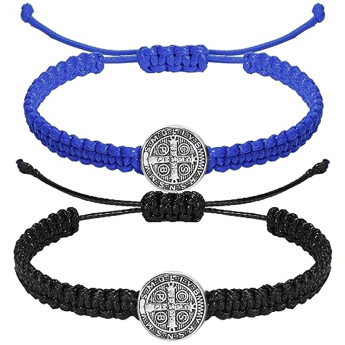 Fumete 2 Pcs Saint Benedict Medal - color: Black, Blue