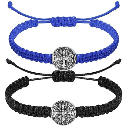 Fumete 2 Pcs Saint Benedict Medal - color: Black, Blue