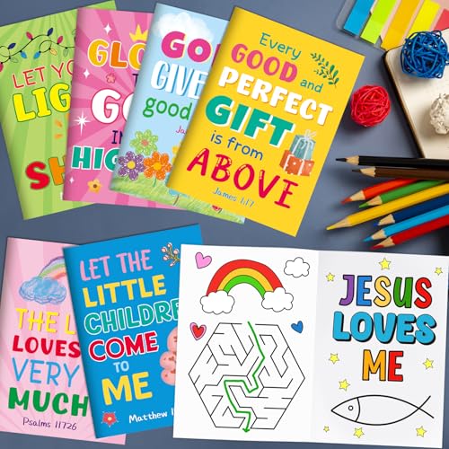 Treasure Cove Christian Mini Coloring Books Kids DIY Drawing Book 24Pcs