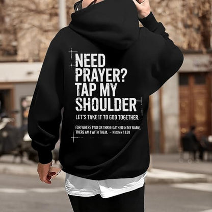 Christian Hoodies for Men Jesus Cross Casual Tops - color: Black, size: Medium