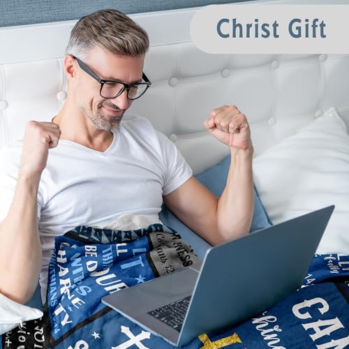 Lcobion Christian Gifts for Men, Religious Baptism Prayer Blanket 50" X 60" - color: Christ Men Gifts, size: 60"*50"