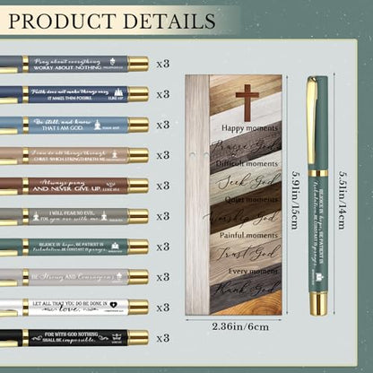 Lincia 30 Sets Christian Gifts Pens Bookmarks Keychains Church, Boho Colors - color: Boho Colors