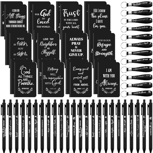 Sayglossy 72 Pcs Christian Bible Gifts Set Bulk Religious Gifts, Black - color: Black