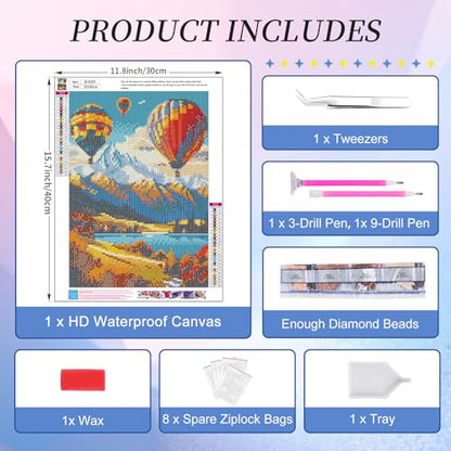 Diamond Art Kits for Adults, Mountain Diamond Painting Kit, 12x16 Inch - color: CYDP1P07
