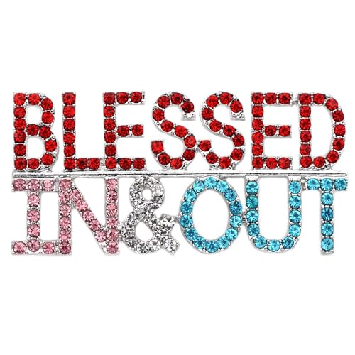Blessed in & Out Bible Verse Words Letters Christian Brooch Pin