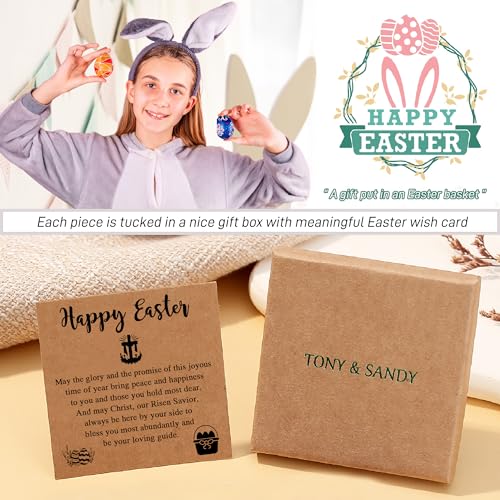 TONY & SANDY Christian Gifts for Women, Religious Cross Bracelet Faith Jewelry, Confirmation Baptism Christmas Birthday Gifts for Women, Unique Gifts for Teens Girls Kids Adults - style: Easter