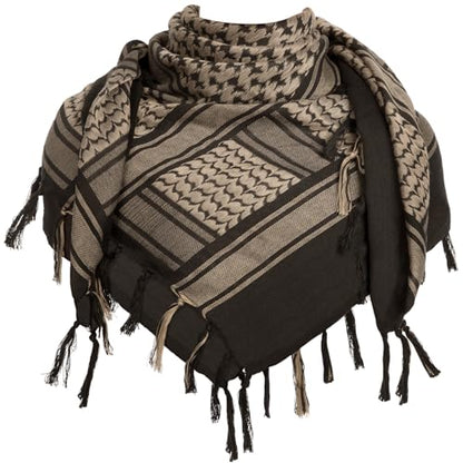 Aonal Military Shemagh Tactical Desert Scarf, Keffiyeh Scarf for Men - color: Brown