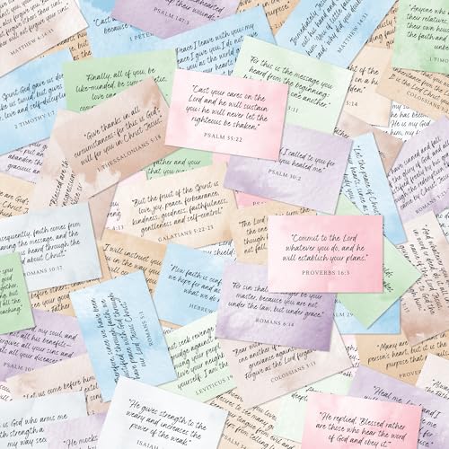 Bible Verse Cards, 60 Scripture Cards with Bible Verses - color: Watercolor