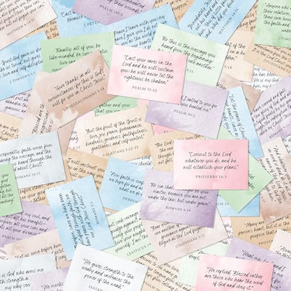 Bible Verse Cards, 60 Scripture Cards with Bible Verses - color: Watercolor