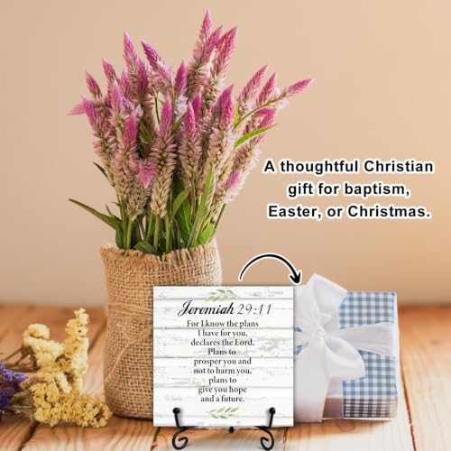Christian Sign Prayer Room Decor, Christian Religious Bible Gifts for Women, Desk Decorations for Home Office Desk Shelf Decor, Wooden Plaque With Stand-TJ25 - style: Bible Payer Room Decor-25