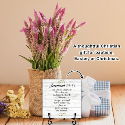 Christian Sign Prayer Room Decor, Christian Religious Bible Gifts for Women, Desk Decorations for Home Office Desk Shelf Decor, Wooden Plaque With Stand-TJ25 - style: Bible Payer Room Decor-25