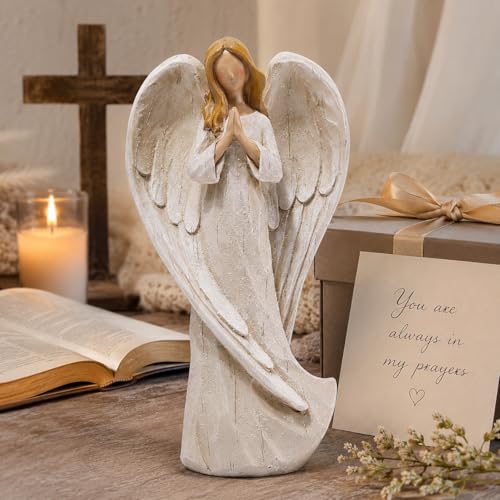 Hodao Praying Angel Figurine, Elegant White - style: praying