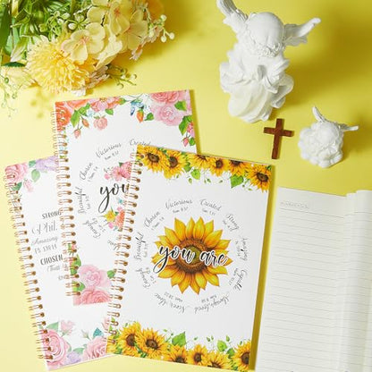 Resurhang 4 Pcs Christian Spiral Notebooks Spiral Bible Verse Notebooks Religious Journals for Women Christian Notepads Mother's Day Journal Religious Inspirational Notepads for Office Supplies - color: You Are