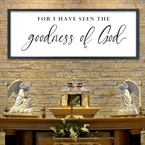 SRSZHIYUE I Have Seen the Goodness of God Wall Art, Black, 40x15 - color: For I Have Seen The Goodness (Black), size: 40"L x 15"W
