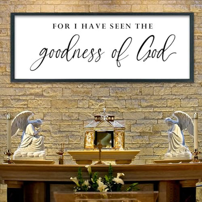 SRSZHIYUE I Have Seen the Goodness of God Wall Art, Black, 40x15 - color: For I Have Seen The Goodness (Black), size: 40"L x 15"W