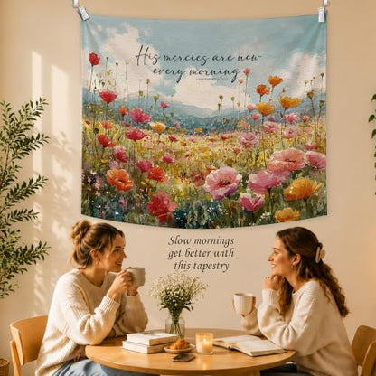 SAMKEIDOI Christian Floral Tapestry Wall Hanging 50x60 Inch - color: SJ-1