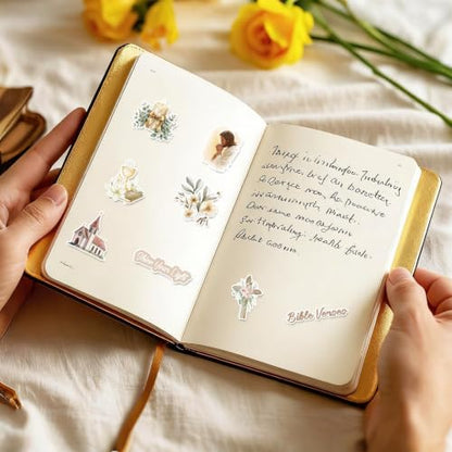 Prayer Board Supplies Stickers - 50 Pcs Aesthetic Bookish Decals - color: Soft Color