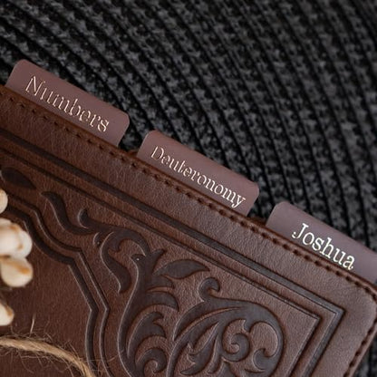 UPAFEXXI-Laminated Bible Tabs for Women and Men(Brown) - color: Brown