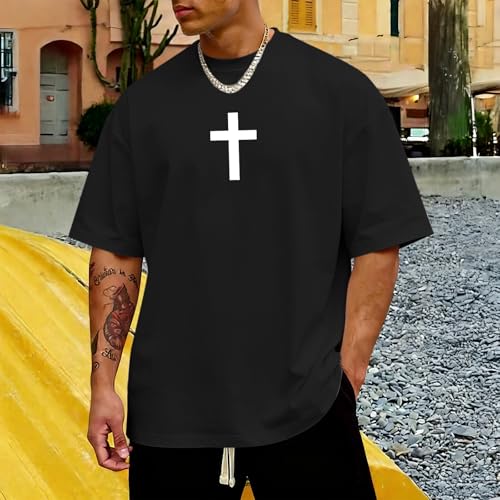 Mens Christian Bible Verse Shirts Dear Person Behind Me T Shirt Religious Jesus Inspirational Cross Graphic Tees - color: Black, size: Small
