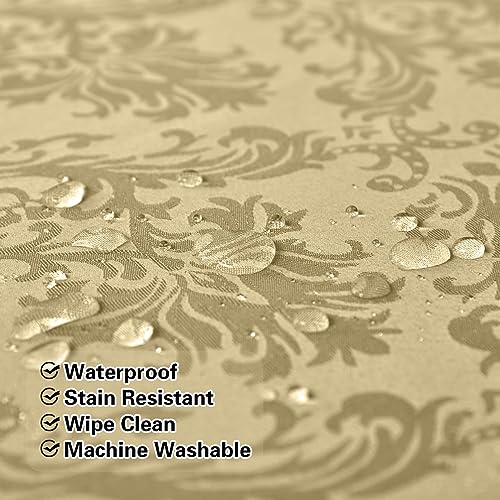 SASTYBALE Jacquard Tablecloth Rectangle 52 x 70 Inch, Gold - color: Gold, size: 70" x 52" (Rectangular)
