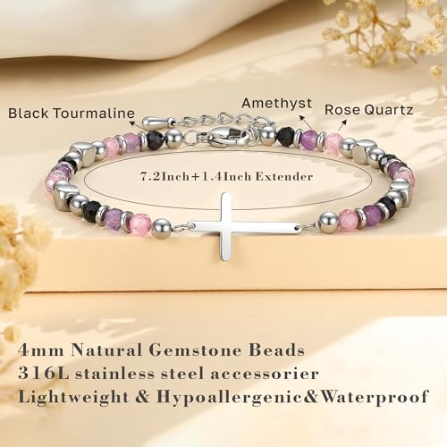 Adjustable Religious Gifts Cross Bracelet for Women Girl - style: Dear Mom