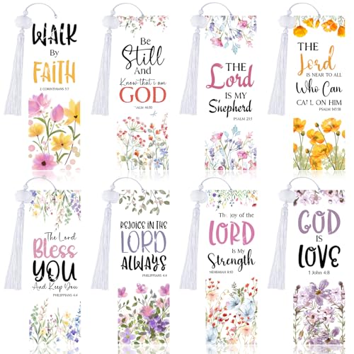 8 Pieces Christian Bible Verse Diamond Art Bookmarks 5d Christian Beaded Bookmark Acrylic Tassel Bookmark for DIY Making Beginners Adults Arts Craft Supplies (Christian-1) - color: Christian-1