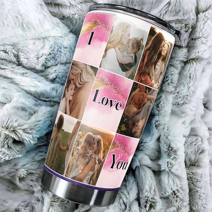 Personalized Mom Photos Tumbler Custom Pictures Insulated cups Travel Coffee Mug with Lids Stainless Steel 20 30 Oz Gifts for Mommy New Grandma Mother's Day - color: Mom 615