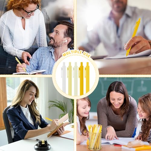100 Pcs Ballpoint Gel Pens Bulk Retractable, Yellow Series - style: Yellow Series